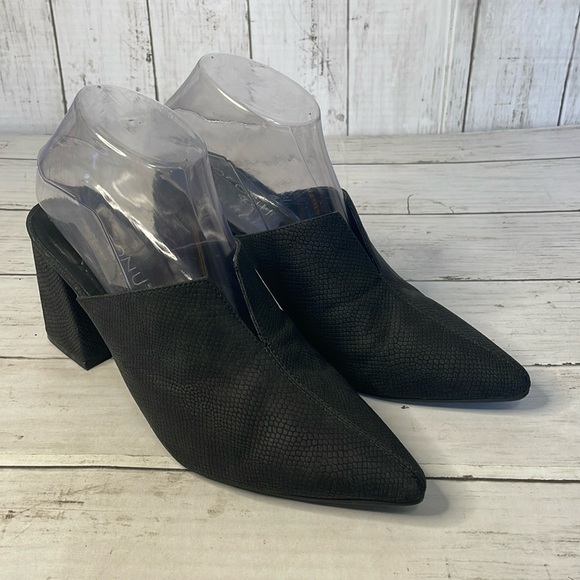 Coconuts by Matisse Black Night Moves Vegan Slip On Chunky Heels Mules - Picture 1 of 12